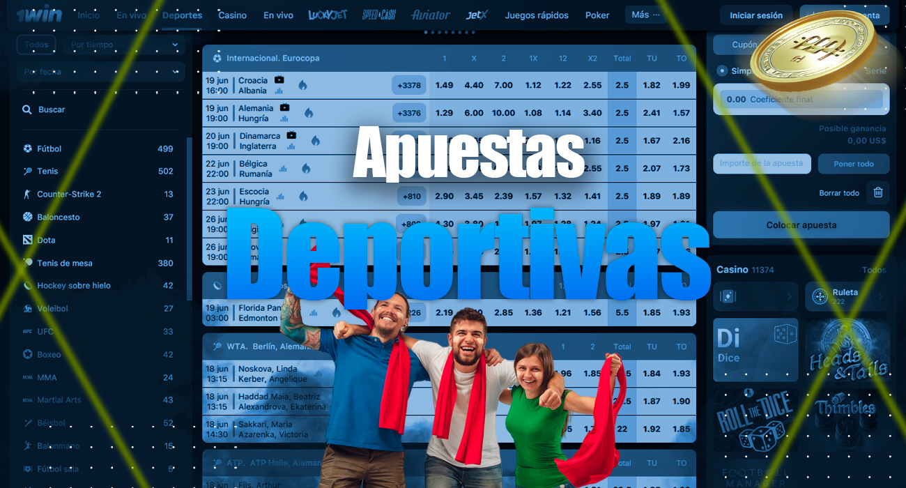 Apostar en deportes con la casa de apuestas 1win en Chile es cómodo y sencillo.