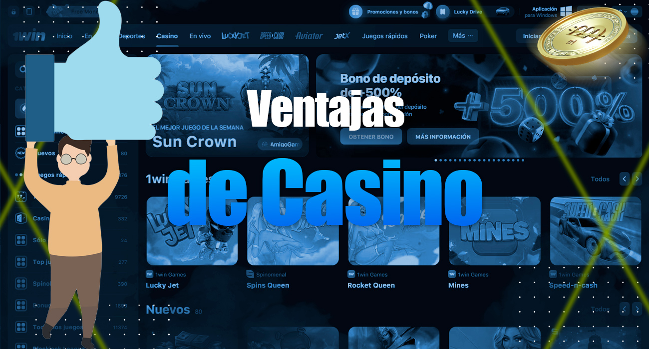 Ventajas y beneficios del casino 1win.